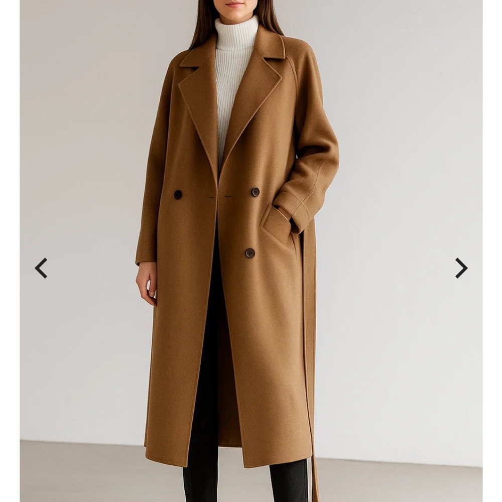 Wool Blend long double breasted coat